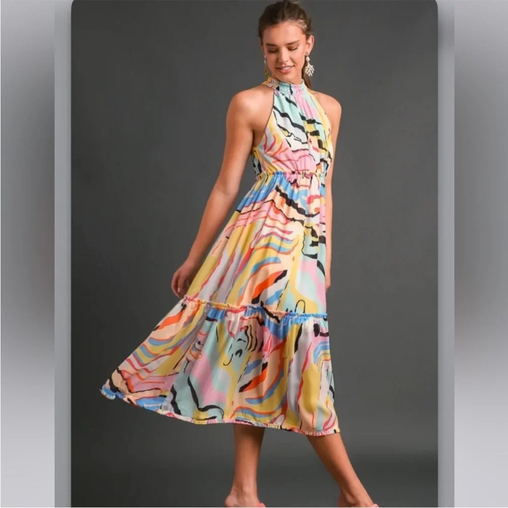 Umgee Find The Fun Midi Dress - Picture 2 of 10